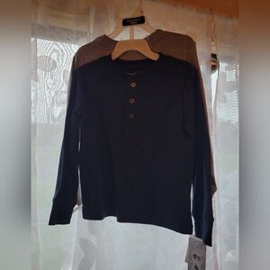 Tommy Bahama Kids Long Sleeve Tee - Navy and Gray